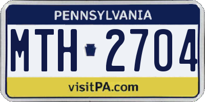 PA license plate MTH2704