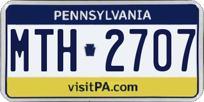 PA license plate MTH2707