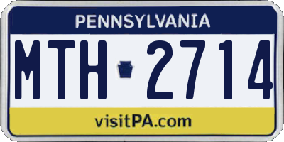 PA license plate MTH2714