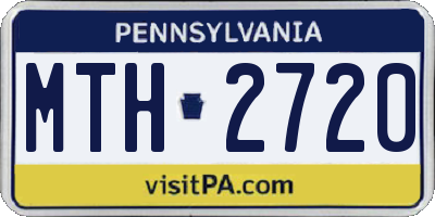 PA license plate MTH2720