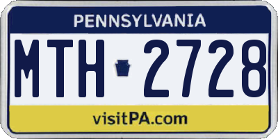 PA license plate MTH2728