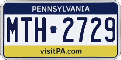 PA license plate MTH2729