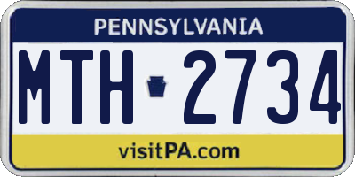 PA license plate MTH2734