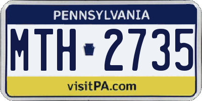PA license plate MTH2735