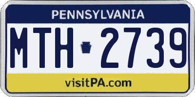PA license plate MTH2739