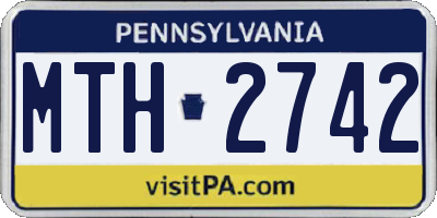 PA license plate MTH2742