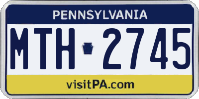 PA license plate MTH2745