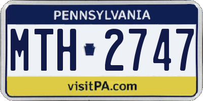 PA license plate MTH2747