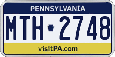 PA license plate MTH2748