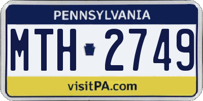 PA license plate MTH2749