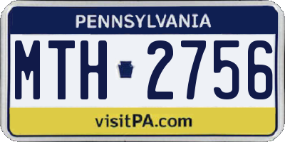 PA license plate MTH2756