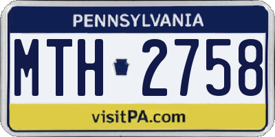 PA license plate MTH2758