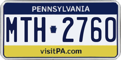 PA license plate MTH2760