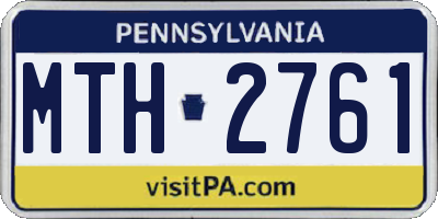 PA license plate MTH2761