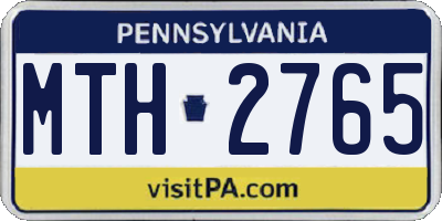 PA license plate MTH2765