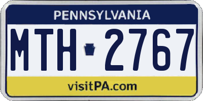 PA license plate MTH2767