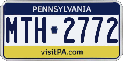 PA license plate MTH2772