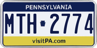 PA license plate MTH2774