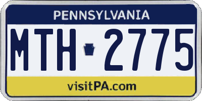 PA license plate MTH2775