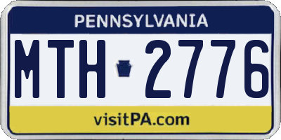 PA license plate MTH2776
