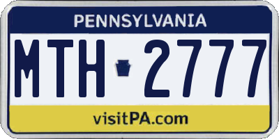 PA license plate MTH2777