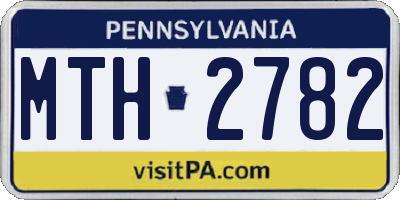 PA license plate MTH2782