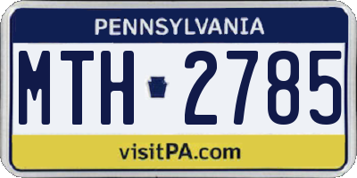 PA license plate MTH2785