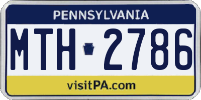 PA license plate MTH2786