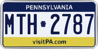 PA license plate MTH2787
