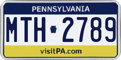 PA license plate MTH2789