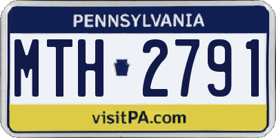 PA license plate MTH2791