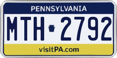 PA license plate MTH2792