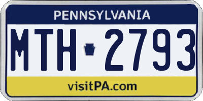 PA license plate MTH2793