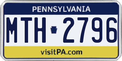 PA license plate MTH2796