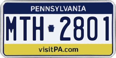 PA license plate MTH2801