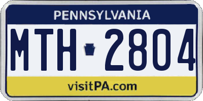 PA license plate MTH2804