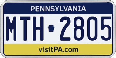 PA license plate MTH2805