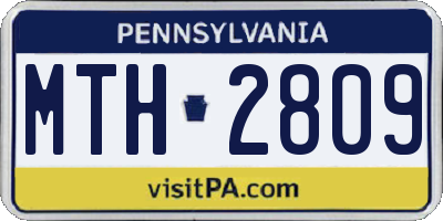 PA license plate MTH2809