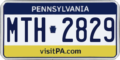 PA license plate MTH2829