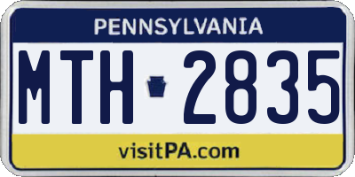 PA license plate MTH2835