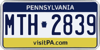 PA license plate MTH2839