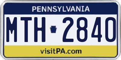 PA license plate MTH2840