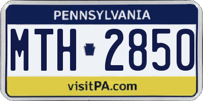 PA license plate MTH2850