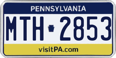 PA license plate MTH2853