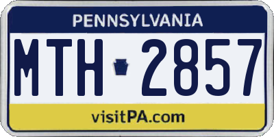 PA license plate MTH2857