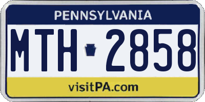 PA license plate MTH2858