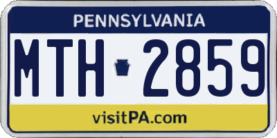 PA license plate MTH2859