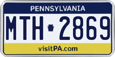 PA license plate MTH2869
