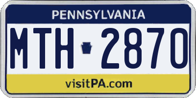 PA license plate MTH2870
