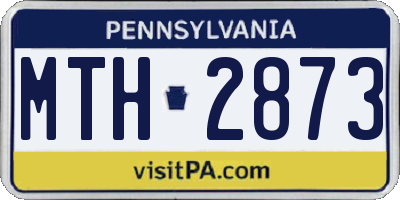 PA license plate MTH2873